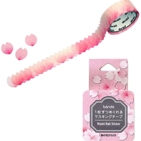 SAKURA PETALS | Bande Washi Tape Masking Tape Sticker Roll Cherry Blossom BDA336 200 Stickers