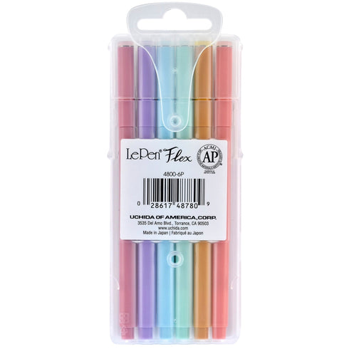 Marvy Le Pen FLEX Brush Pen Flexible PASTELS Pen PEPPERMINT 4800-6A | Single Pen or Complete Set