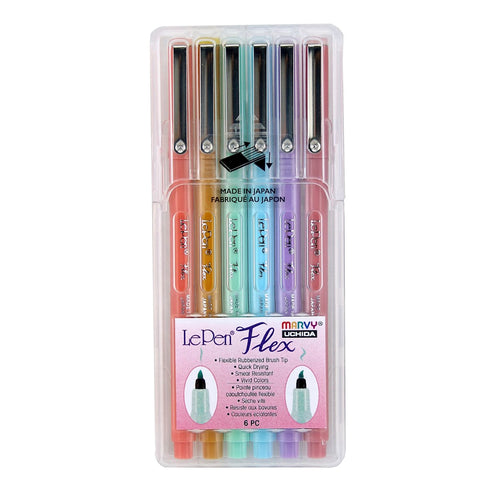 Marvy Le Pen FLEX Brush Pen Flexible PASTELS Pen OCHRE 4800-6A | Single Pen or Complete Set