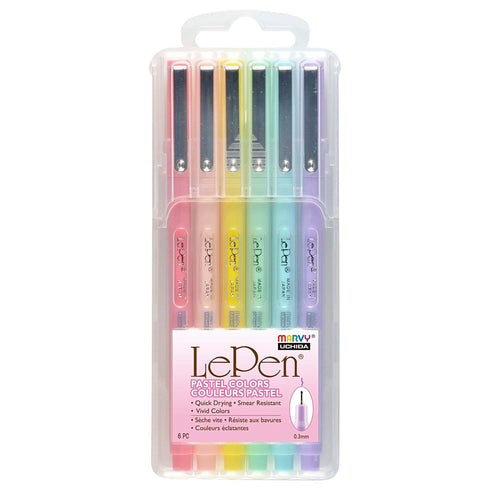 Marvy Le Pen Pastels Pen PEPPERMINT 0.3mm 4300-6P | Single Pen or Complete Set