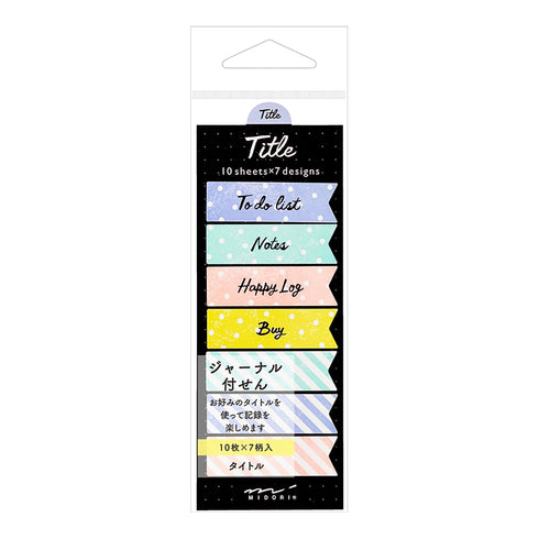 Midori Sticky Notes Bullet Journal Sticky Notes Daily RIBBON TITLE Notes | 70 Sheets 19064
