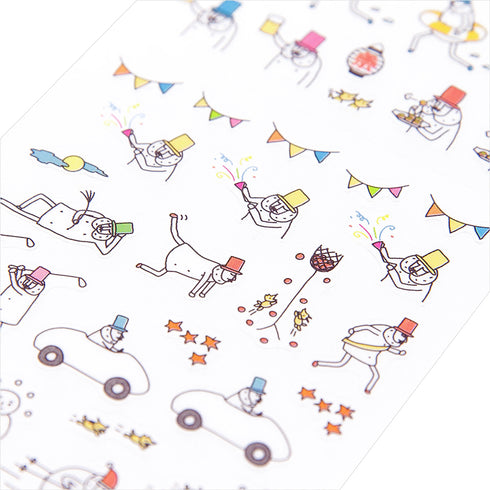 Midori Seal Collection Planner Stickers Removable Sticker | 2201 Sports Cycling Champagne
