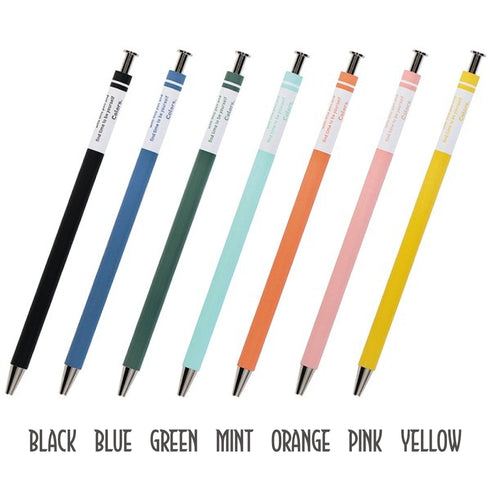 MARK'S STYLE Colors ORANGE Vibrant Wooden Shaft Retractable Gel Ink Pen | 0.5mm