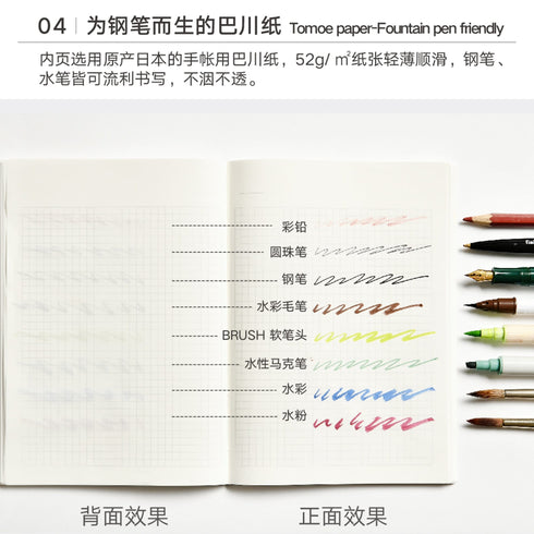 Papermood B6 HIGHTIDE Tomoe River 52gsm Paper 4mm Grid or BLANK Undated Softcover Notebook Planner Journal | 256 Pages