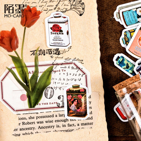 Premium Die-Cut Vintage Apothecary Vintage Toiletry Tins Apothecary Ephemera Stickers