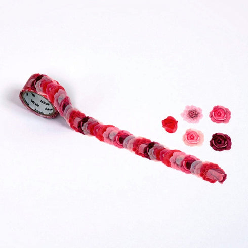 RED & PINK ROSE | Bande Washi Tape Masking Tape Sticker Roll Roses BDA471 200 Stickers