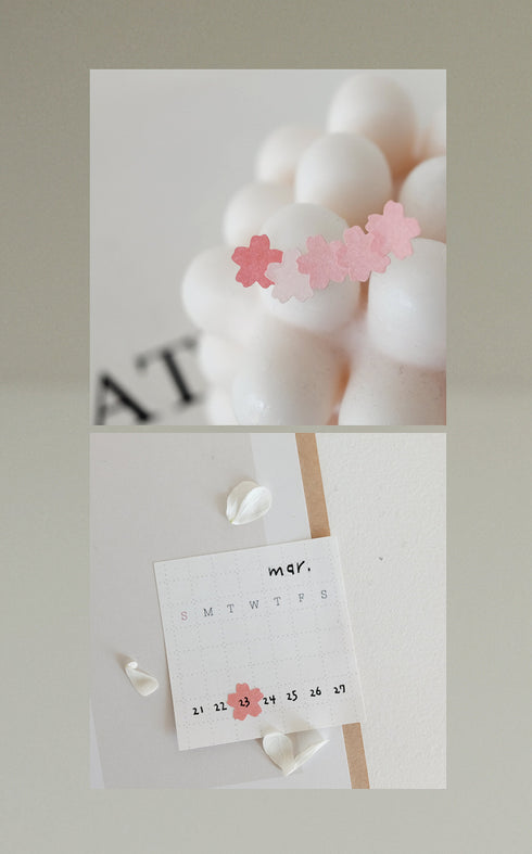 Suatelier Planner Stickers 1666 | Plain Shapes 62 Sakura Cherry Blossom Stickers