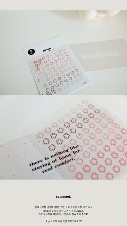 Suatelier Planner Stickers 1665 | Plain Shapes 61 Hollow Sakura Hollow Cherry Blossom Date Stickers