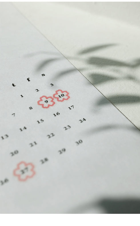 Suatelier Planner Stickers 1665 | Plain Shapes 61 Hollow Sakura Hollow Cherry Blossom Date Stickers