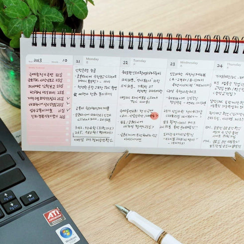 PAPERIAN Brilliant Weekly Desk Scheduler Planner Notebook Task List South Korea | 12 X 4.4 X 0.4