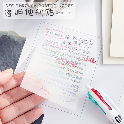 Translucent Transparent PET PLAIN Vellum Sticky Notes | Plain 2.75 X 3.74 50 sheets