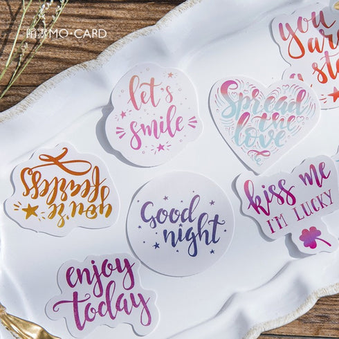 Premium Die-Cut Stickers Brush Lettering Motivational Phrases Positivity Strength Stickers