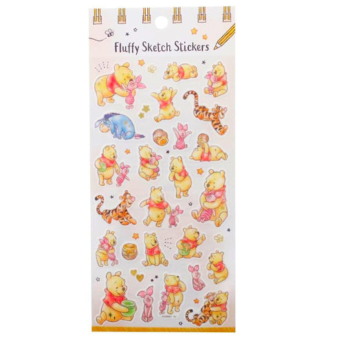 Kamio Winnie-the Pooh Disney Stickers Winnie Pooh Stickers Pooh Fluffy Sketch Stickers | 28936