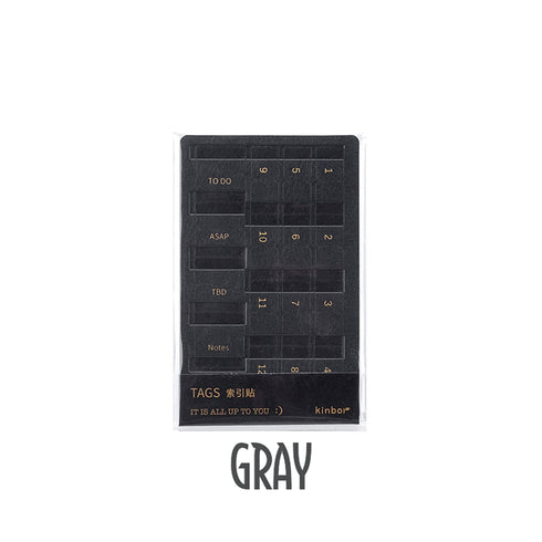 Kimbor Vegan Leather BLACK Index Tabs Monthly Index Tabs Weekly Index Tabs Daily Index Tabs Self-Adhesive Tabs Planner