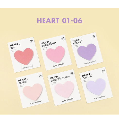 PAPERIAN Single Plan Marker HEART Note Sticky Note Small Sticky Note South Korea | 39 x 34mm