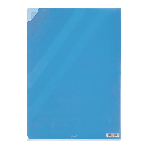 Midori MD A4 7 Pocket BLUE Stripe Clear Folder