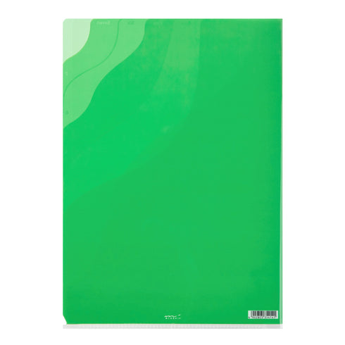 Midori MD A4 7 Pocket GREEN Wave Clear Folder