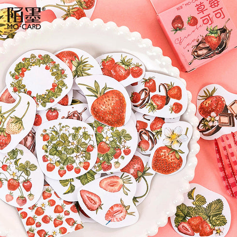 Premium Die-Cut Strawberry Chocolate Strawberries Cocoa Stickers