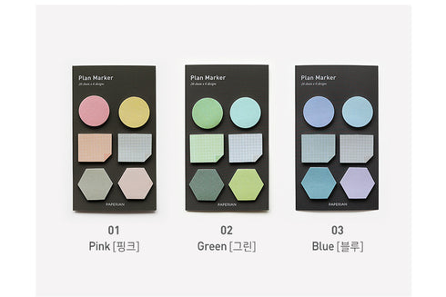 PAPERIAN Plan Marker MIXED Shapes Note Sticky Note Small Sticky Note South Korea | 31 x 37mm