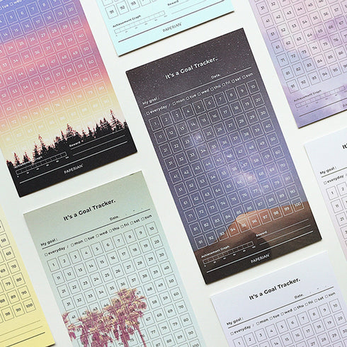 PAPERIAN Goal Tracker 100 Days Twelve Sheets | 7.08 X 3.94 Inches