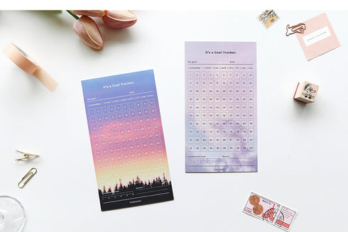 PAPERIAN Goal Tracker 100 Days Twelve Sheets | 7.08 X 3.94 Inches