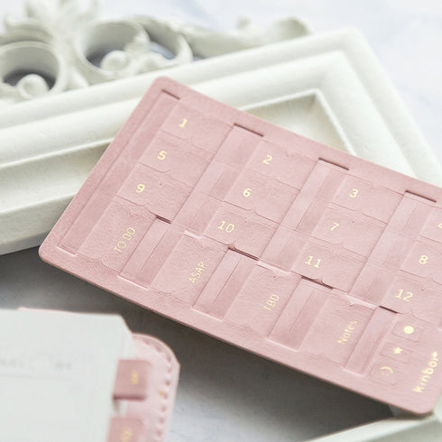 Kimbor Vegan Leather GRAY Index Tabs Monthly Index Tabs Weekly Index Tabs Daily Index Tabs Self-Adhesive Tabs Planner