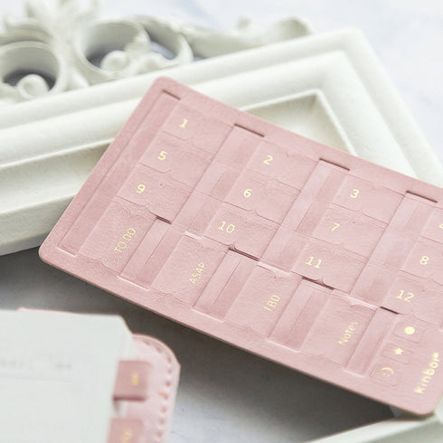 Kimbor Vegan Leather PINK Index Tabs Monthly Index Tabs Weekly Index Tabs Daily Index Tabs Self-Adhesive Tabs Planner