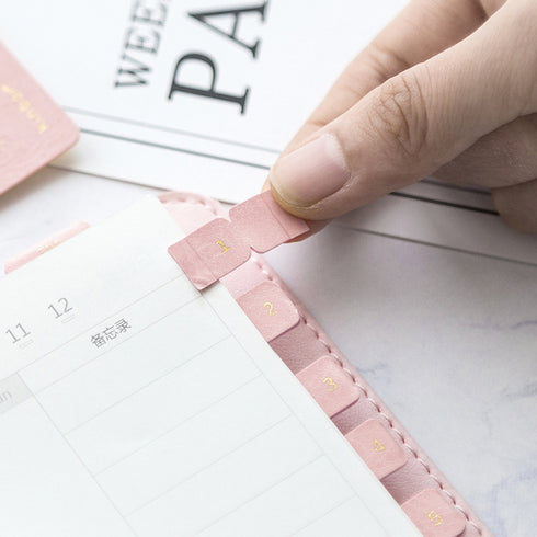 Kimbor Vegan Leather BLACK Index Tabs Monthly Index Tabs Weekly Index Tabs Daily Index Tabs Self-Adhesive Tabs Planner