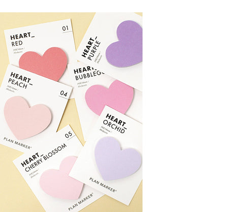 PAPERIAN Single Plan Marker HEART Note Sticky Note Small Sticky Note South Korea | 39 x 34mm