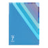 Midori MD A4 7 Pocket BLUE Stripe Clear Folder
