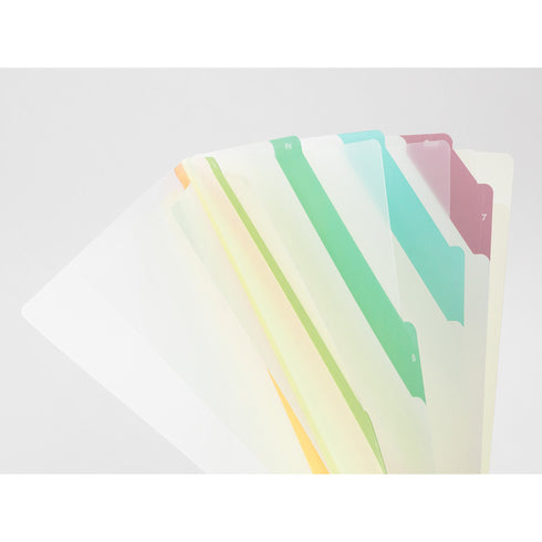 Midori MD A4 7 Pocket BEIGE Stripe Clear Folder