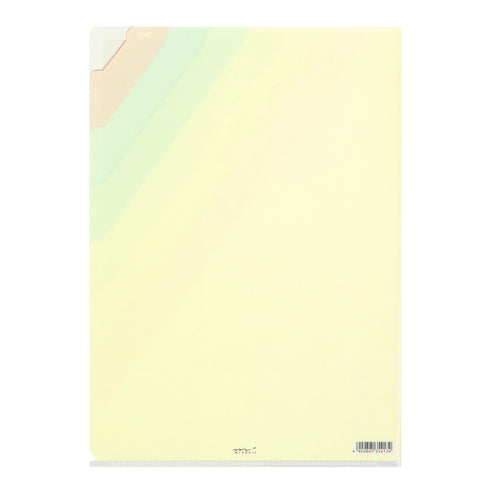 Midori MD A4 7 Pocket BEIGE Stripe Clear Folder