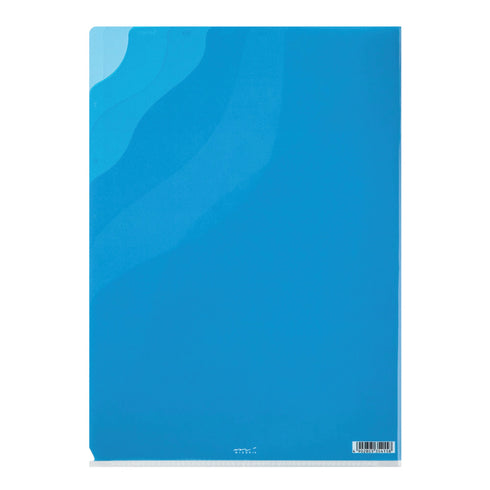 Midori MD A4 7 Pocket BLUE Wave Clear Folder
