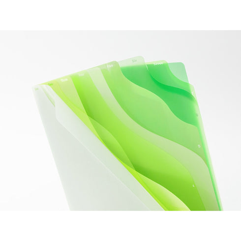 Midori MD A4 7 Pocket GREEN Wave Clear Folder