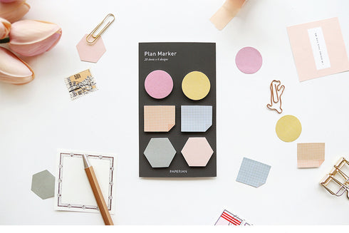 PAPERIAN Plan Marker MIXED Shapes Note Sticky Note Small Sticky Note South Korea | 31 x 37mm