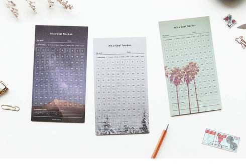 PAPERIAN Goal Tracker 100 Days Twelve Sheets | 7.08 X 3.94 Inches