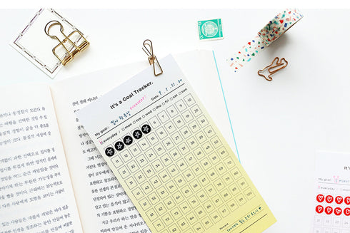 PAPERIAN Goal Tracker 100 Days Twelve Sheets | 7.08 X 3.94 Inches