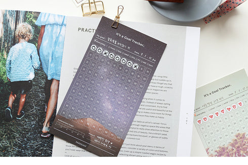 PAPERIAN Goal Tracker 100 Days Twelve Sheets | 7.08 X 3.94 Inches