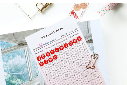 PAPERIAN Goal Tracker 100 Days Twelve Sheets | 7.08 X 3.94 Inches