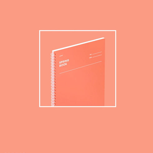 MOTEMOTE Living Coral SPRING Book Notebook Cornell Ruled 5mm Grid 100 Pages | 258mm x 158mm- USA