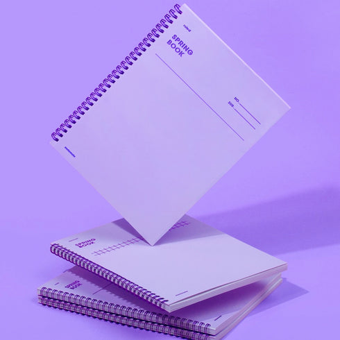 MOTEMOTE Violet SPRING Book Notebook Cornell Ruled 5mm Grid 100 Pages | 258mm x 158mm- USA Located!