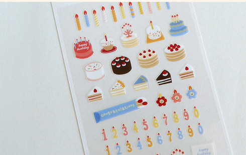 Suatelier Sonia PVC Transparent Stickers 1113 | Cake is Here Party Birthday Stickers