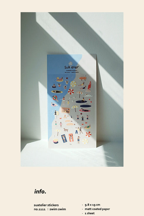 Suatelier Sonia PVC Transparent Stickers 1111 | Swim Swim Pool Party Outdoors BBQ Stickers