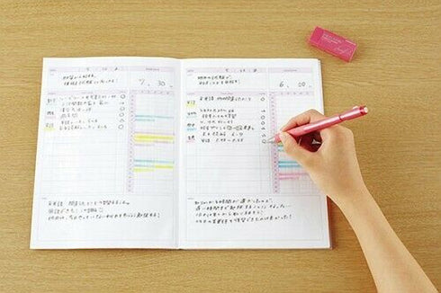 Kokuyo B5 Campus PINK DAILY Undated Study Planner Notebook | 32 Sheets Eco-Friendly Wood-Free Paper Y80MD