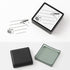 Midori Square Paintable Stamp Re-Inkable Self-Inking Stamp | STATIONERY JOT LIST Blue Package