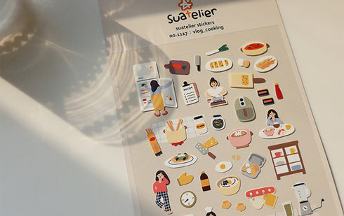 Suatelier Sonia PVC Transparent Stickers 1117 | Vlog Cooking Video Production Stickers
