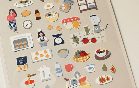 Suatelier Sonia PVC Transparent Stickers 1117 | Vlog Cooking Video Production Stickers