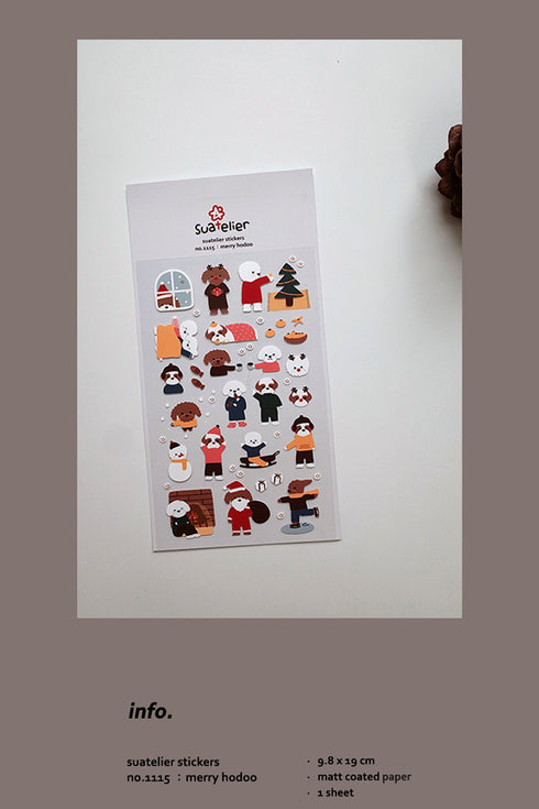 Suatelier Sonia PVC Transparent Stickers 1115 | Merry Hodoo Christmas Holiday Stickers