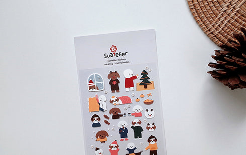 Suatelier Sonia PVC Transparent Stickers 1115 | Merry Hodoo Christmas Holiday Stickers