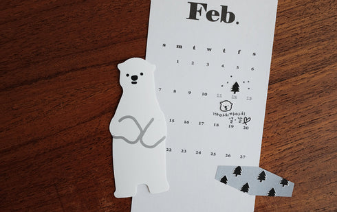 Suatelier Sonia PVC Transparent Stickers Mini Series 107 | Deco 02 Polar Bears Sun Trees Hearts